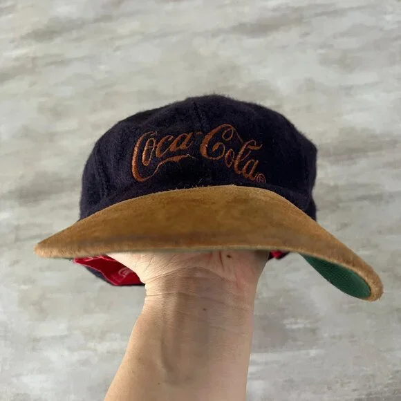 Vintage Coca Cola Adjustable Hat Wool Leather - Picture 5 of 6
